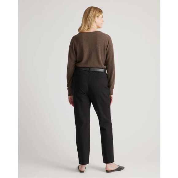 Quince Black Ultra-Stretch Ponte Straight Leg Pull‎ On Pants Size Medium Tall - Picture 2 of 9